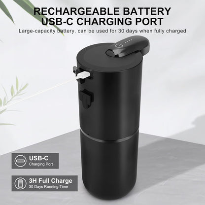 Automatic Liquid Soap Dispenser, 12.8Oz/380Ml Rechargeable Touchless Hand Soap Dispenser, 4 Level Adjustable Foam Volume, IPX5 Waterproof for Bathroom, Kitchen, Black