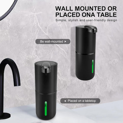 Automatic Liquid Soap Dispenser, 12.8Oz/380Ml Rechargeable Touchless Hand Soap Dispenser, 4 Level Adjustable Foam Volume, IPX5 Waterproof for Bathroom, Kitchen, Black