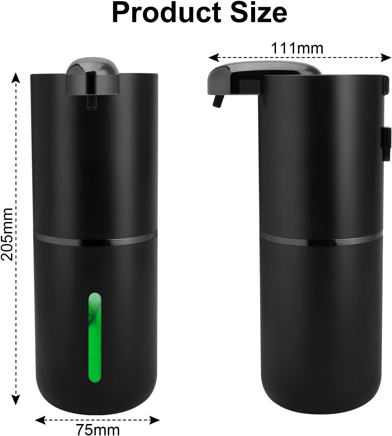 Automatic Liquid Soap Dispenser, 12.8Oz/380Ml Rechargeable Touchless Hand Soap Dispenser, 4 Level Adjustable Foam Volume, IPX5 Waterproof for Bathroom, Kitchen, Black